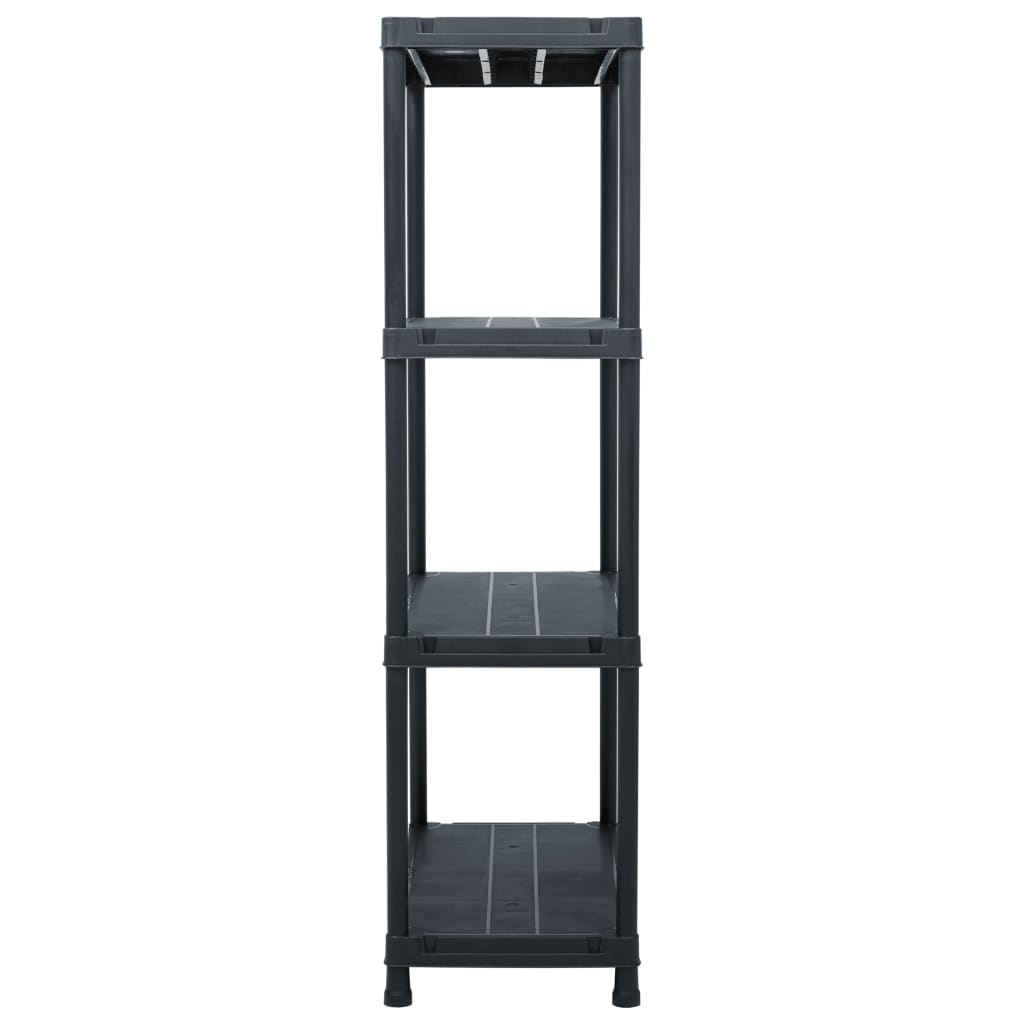vidaXL Rafturi de depozitare, 5 buc. negru, 60 x 30 x 138 cm plastic