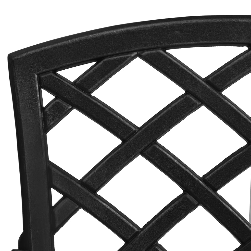 vidaXL Set mobilier bistro, 3 piese, negru, aluminiu turnat