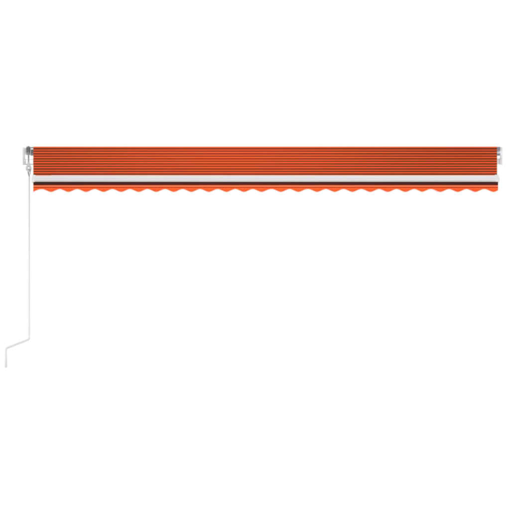 vidaXL Copertină automată senzor vânt&LED, portocaliu/maro, 600x300 cm