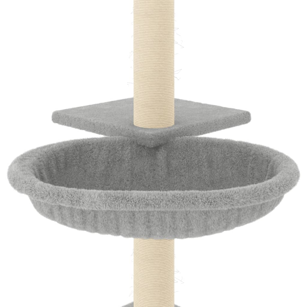 vidaXL Ansamblu pisici, stâlpi din funie sisal, gri deschis, 72 cm