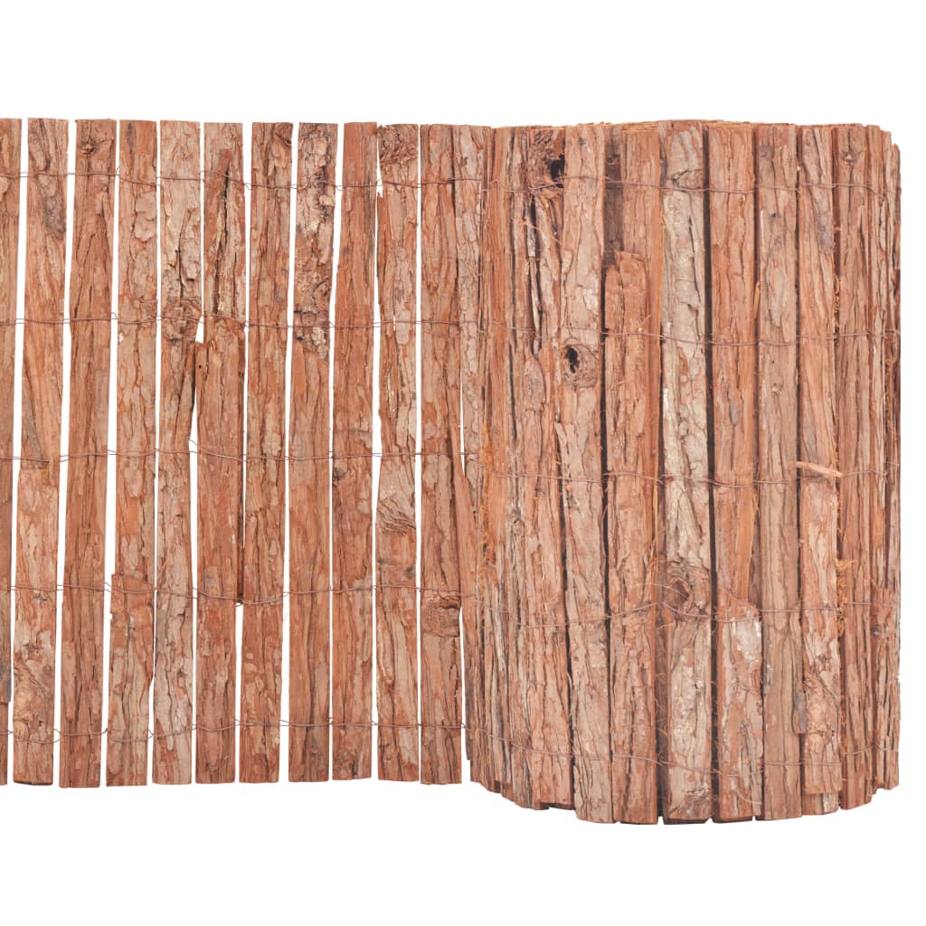 vidaXL Gard din scoarță de copac, 1000 x 50 cm