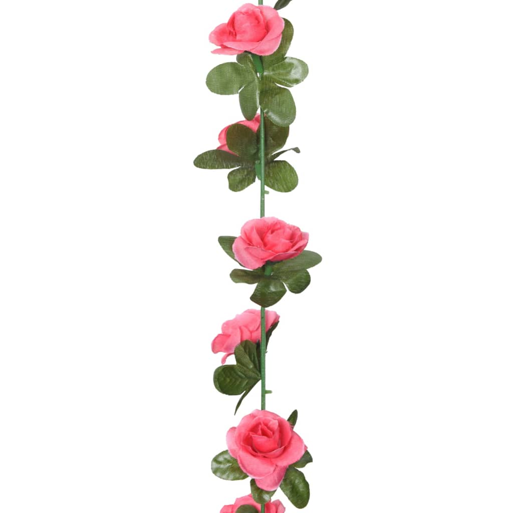 vidaXL Ghirlande de flori artificiale, 6 buc., roșu roz, 240 cm