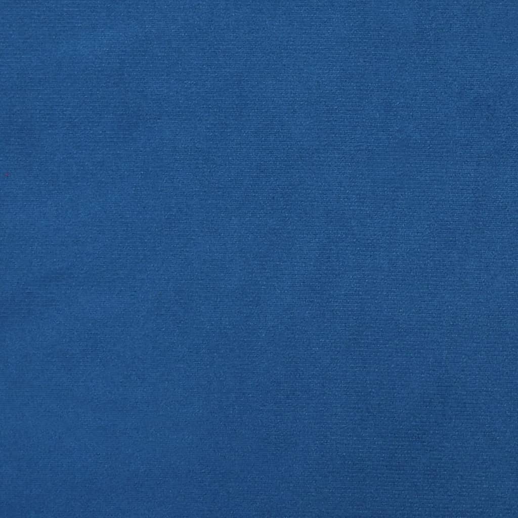 vidaXL Scaun de relaxare cu taburet, albastru, catifea