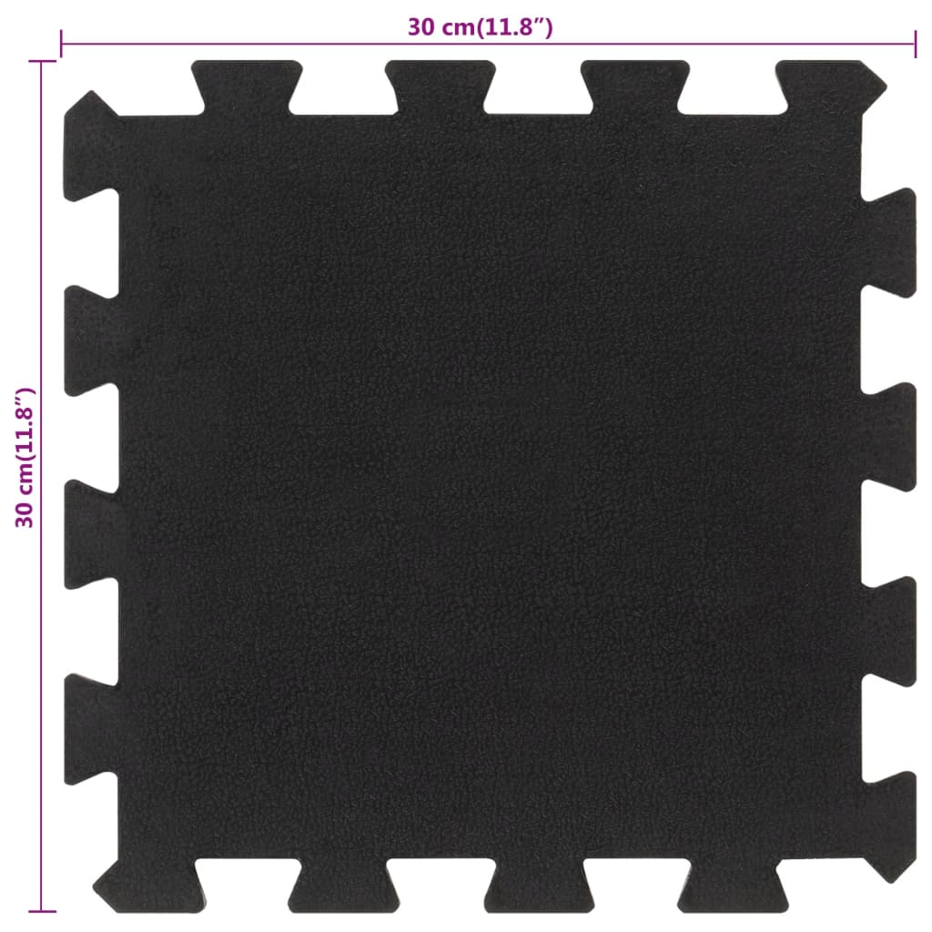 vidaXL Plăci de podea din cauciuc, 4 buc., negru, 16 mm, 30x30 cm