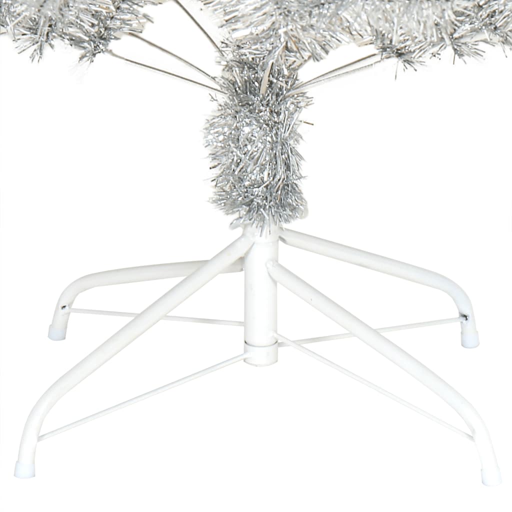 vidaXL Pom de Crăciun artificial cu suport, argintiu, 210 cm, PET