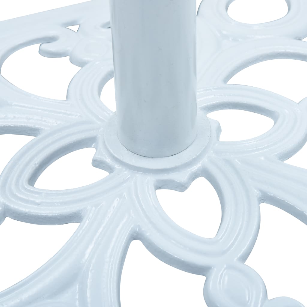 vidaXL Suport de umbrelă, alb, 12 kg, fontă, 49 cm
