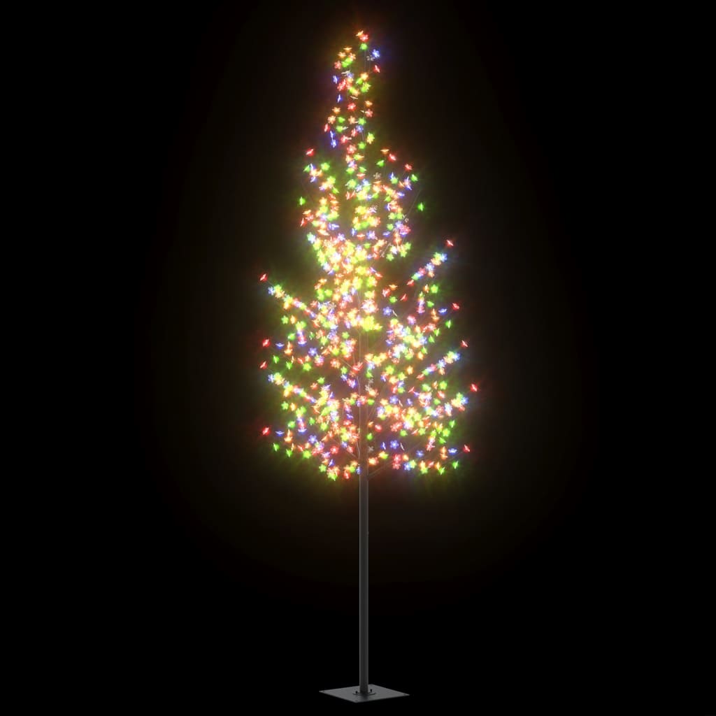 vidaXL Pom Crăciun 600 LED-uri lumină multicoloră flori de cireș 300cm
