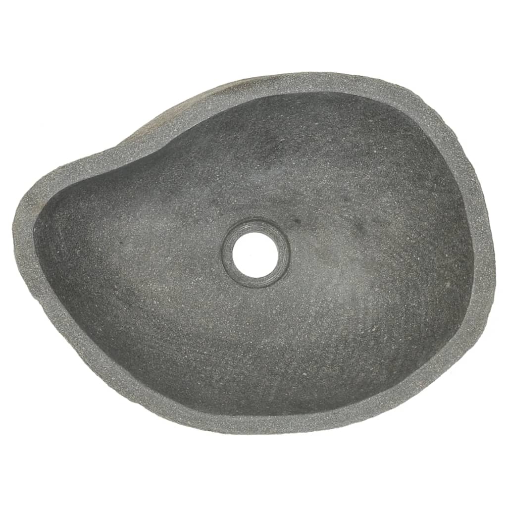 vidaXL Chiuvetă din piatră de râu, 38-45 cm, oval