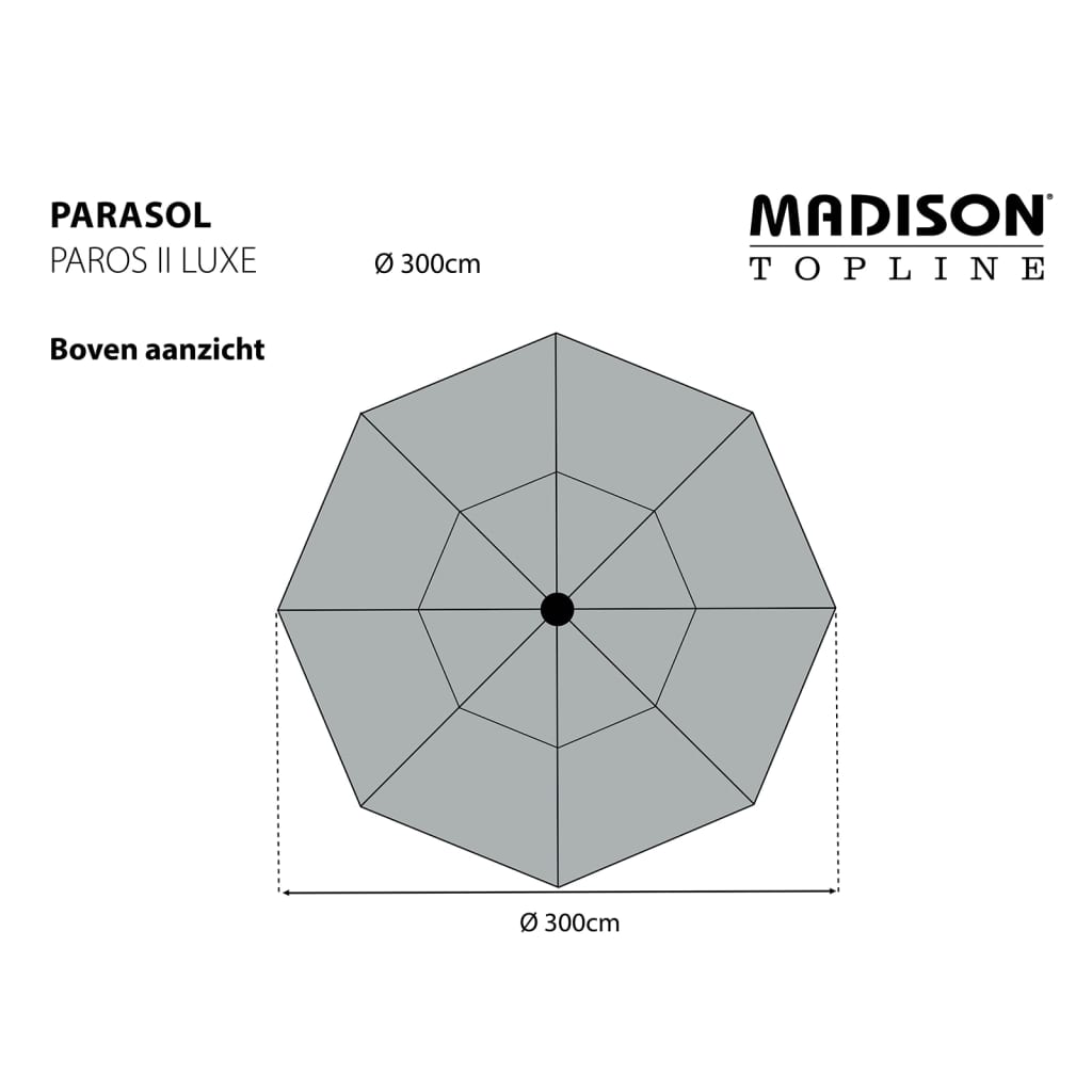 Madison Umbrelă de soare Paros II Luxe, gri taupe, 300 cm