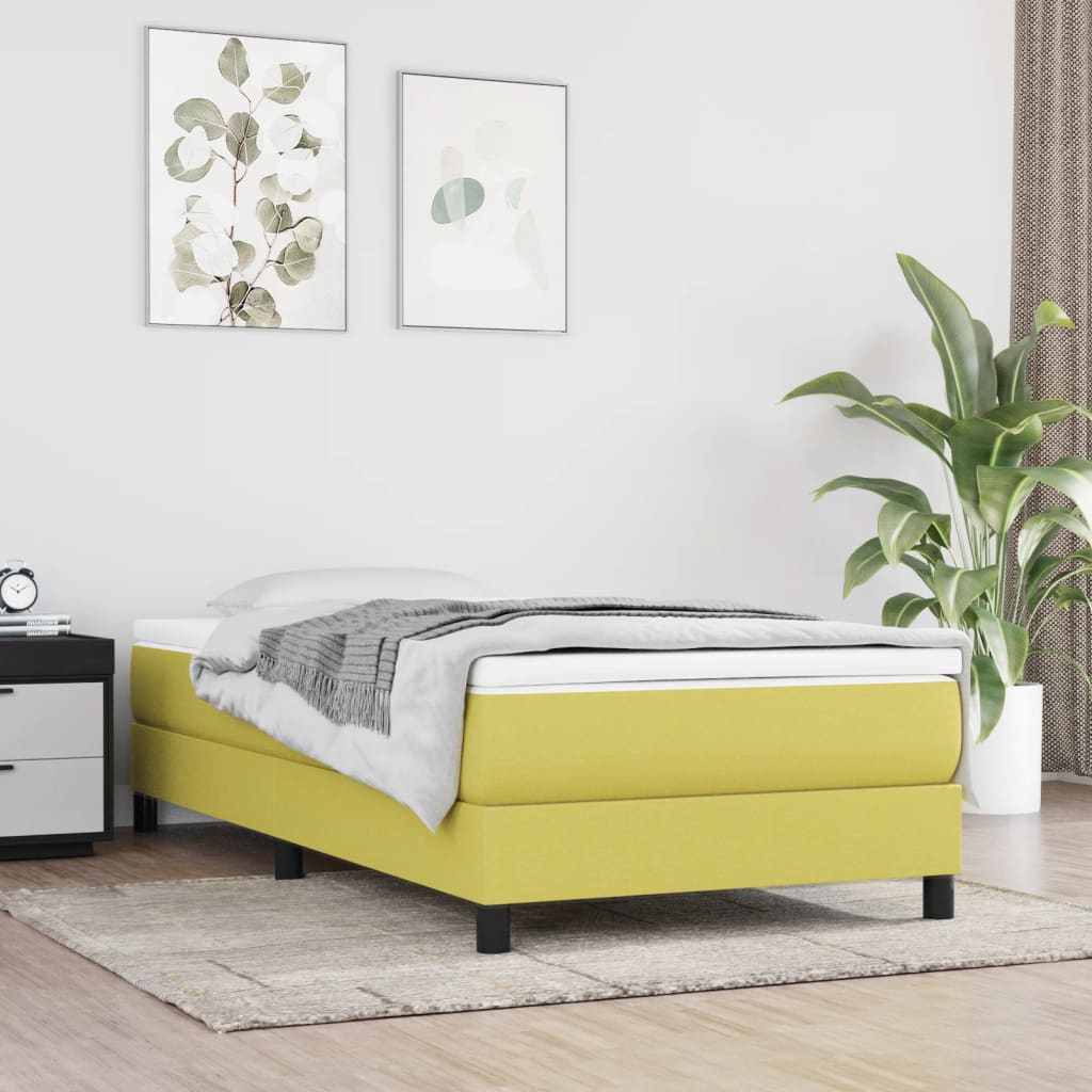 vidaXL Cadru de pat, verde, 80x200 cm, material textil