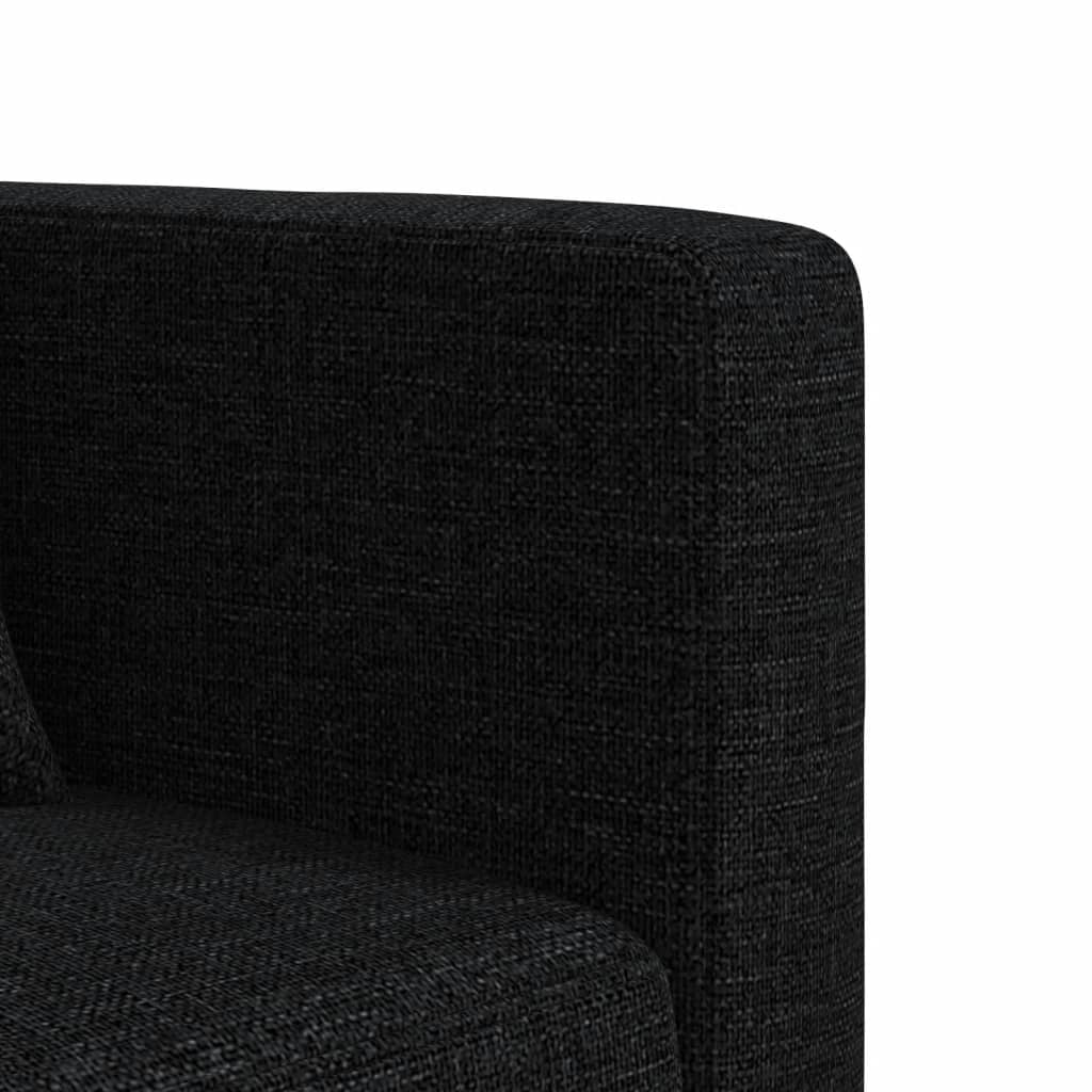 vidaXL Canapea extensibilă în formă de L negru 275x140x70 cm textil