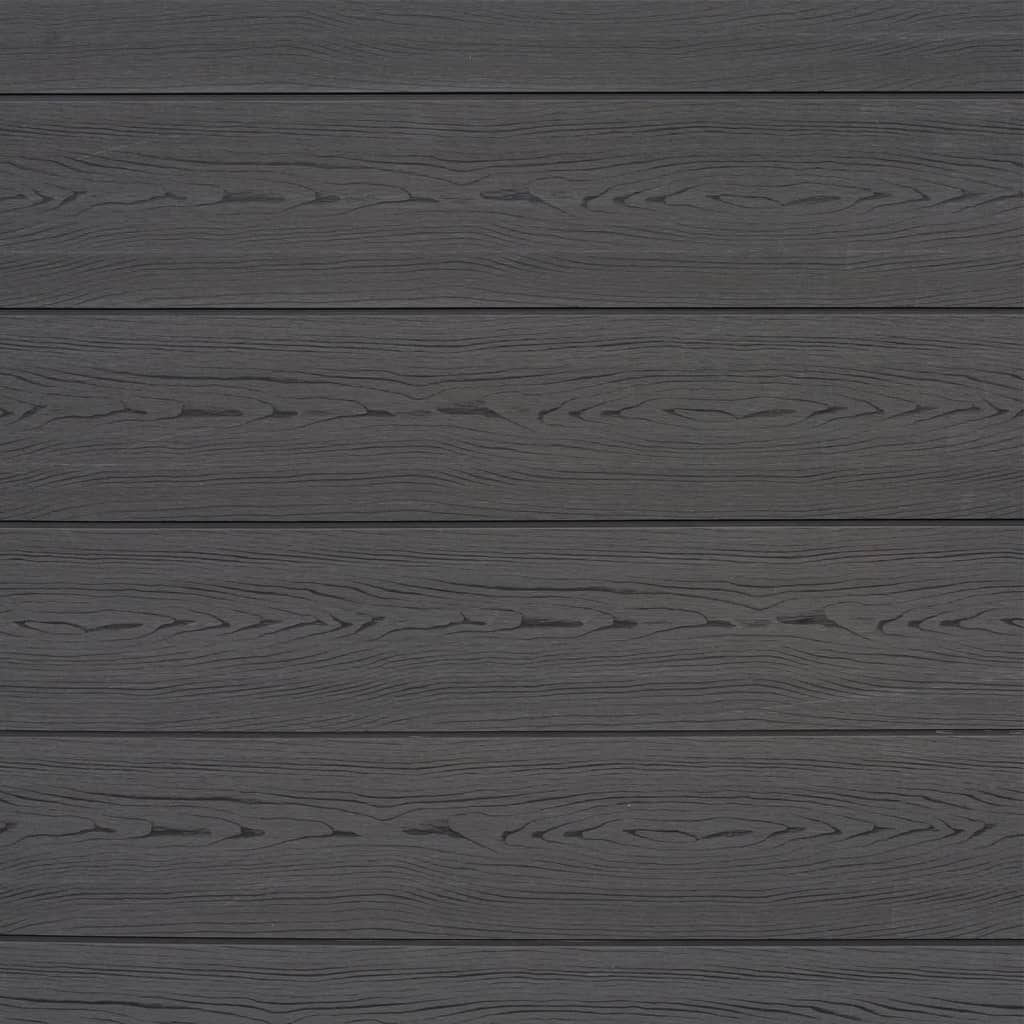 vidaXL Set panouri de gard, 3 buc., gri, 526 x 185 cm, WPC, pătrat