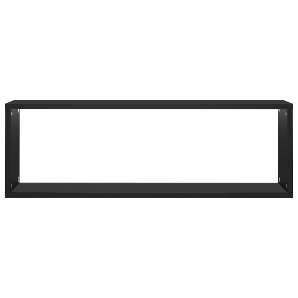 vidaXL Rafturi de perete cub, 6 buc., negru, 80x15x26,5 cm, PAL