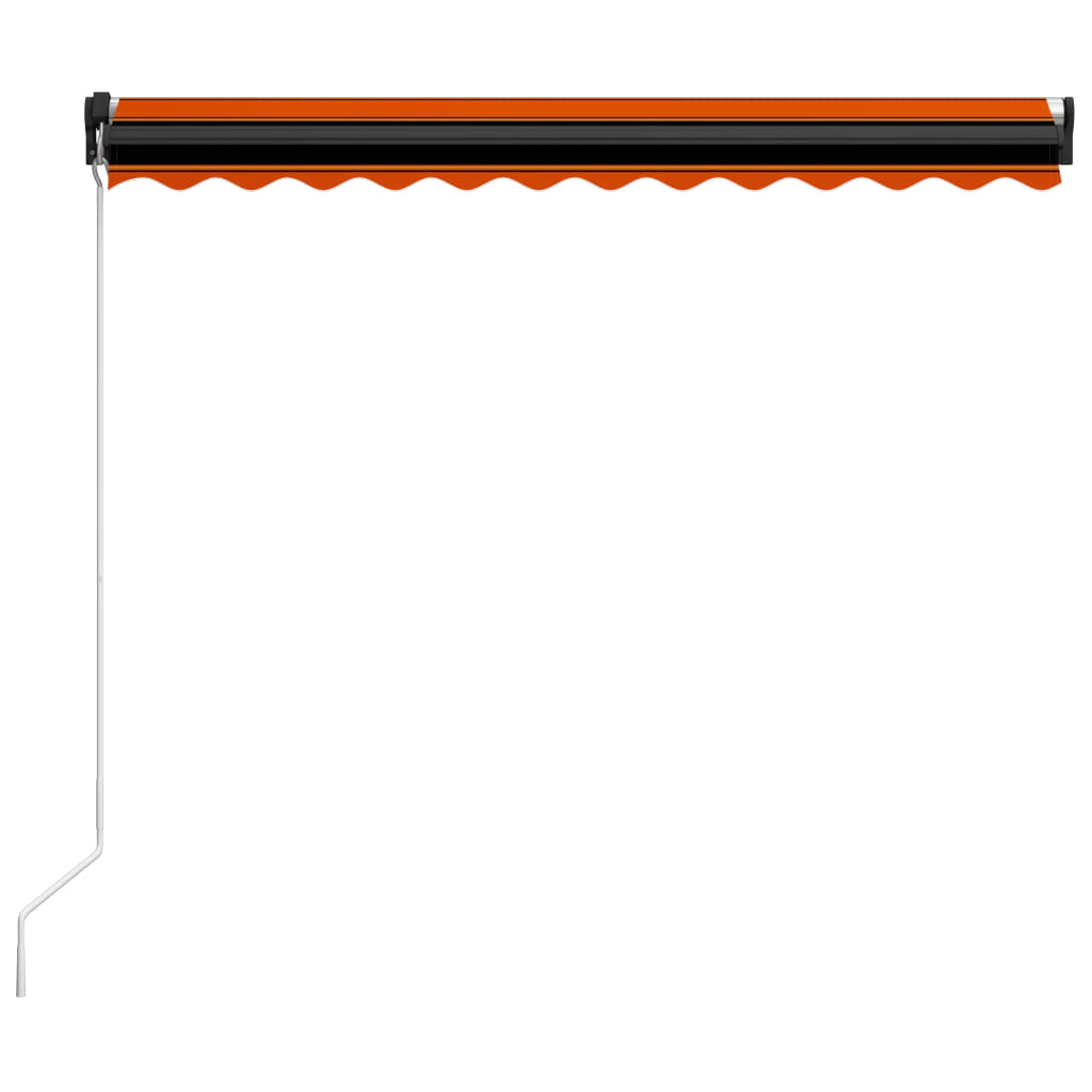 vidaXL Copertină retractabilă manual LED portocaliu și maro 300x250 cm