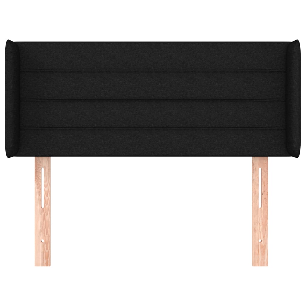 vidaXL Tăblie de pat cu aripioare negru 83x16x78/88 cm textil