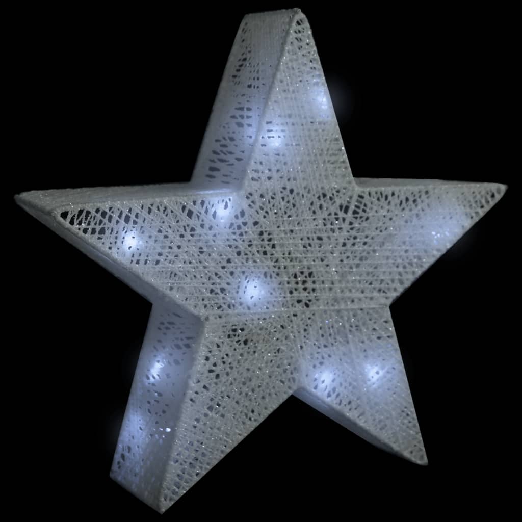 vidaXL Decor Crăciun stele 3 buc. plasă albă & LED exterior/interior