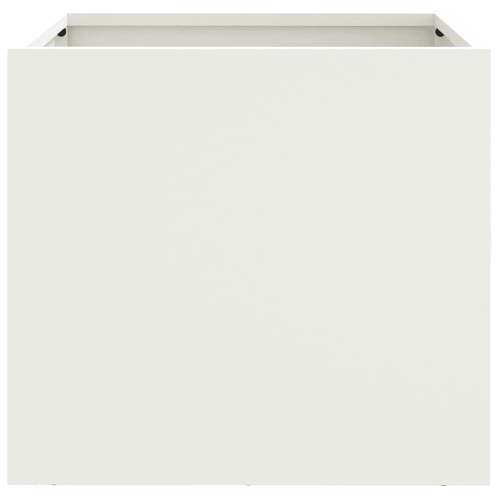 vidaXL Jardiniere, 2 buc., alb, 32x30x29 cm, oțel laminat la rece