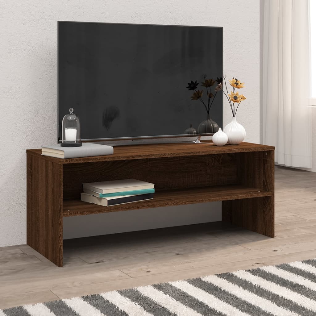 vidaXL Comodă TV, stejar maro, 100x40x40 cm, lemn compozit