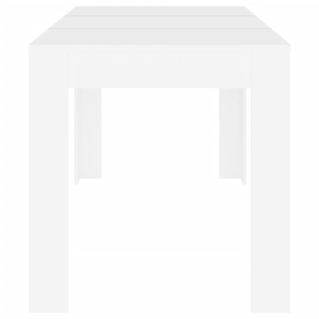 vidaXL Masă de sufragerie, alb, 140x74,5x76 cm, lemn prelucrat