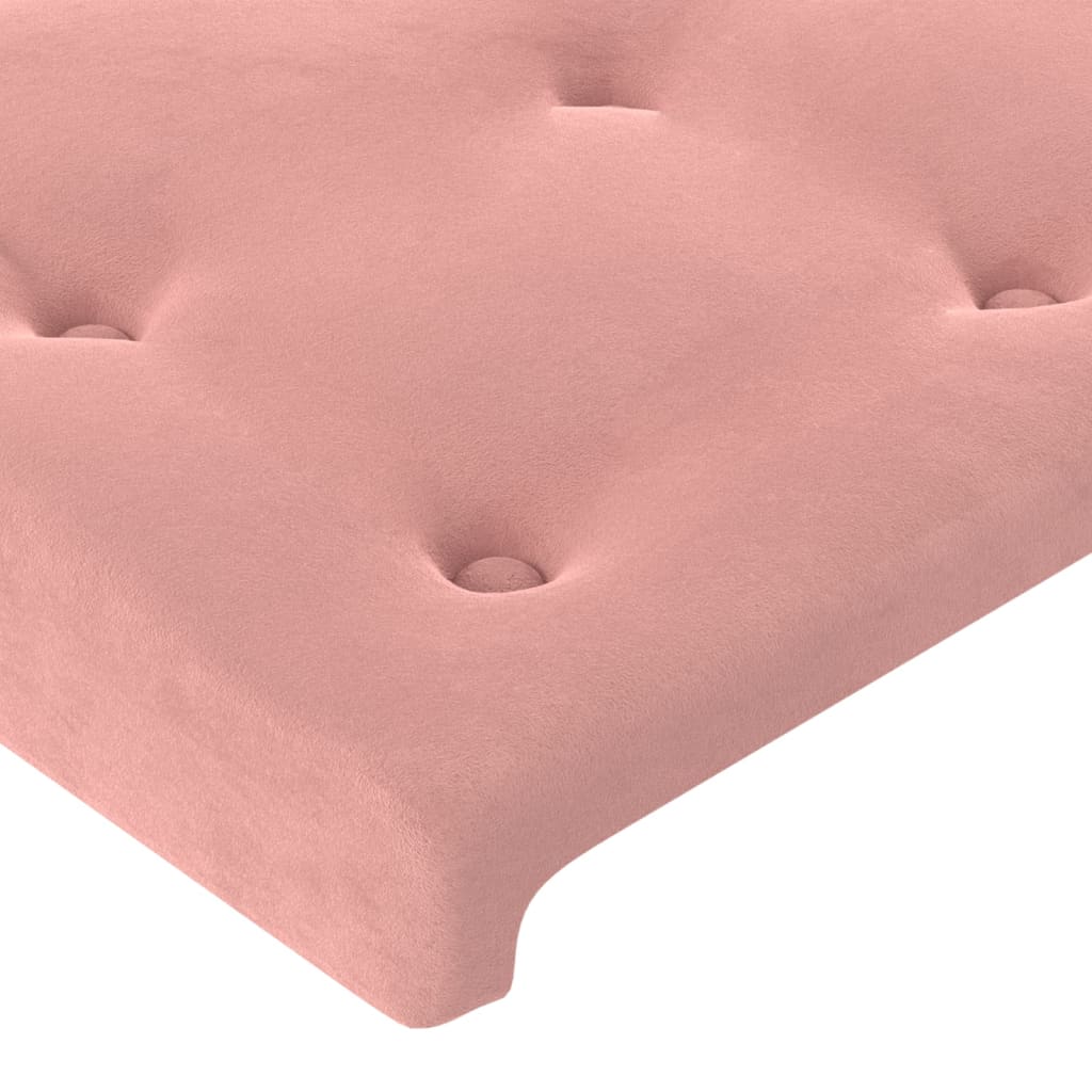 vidaXL Tăblie de pat cu LED, roz, 160x5x78/88 cm, catifea