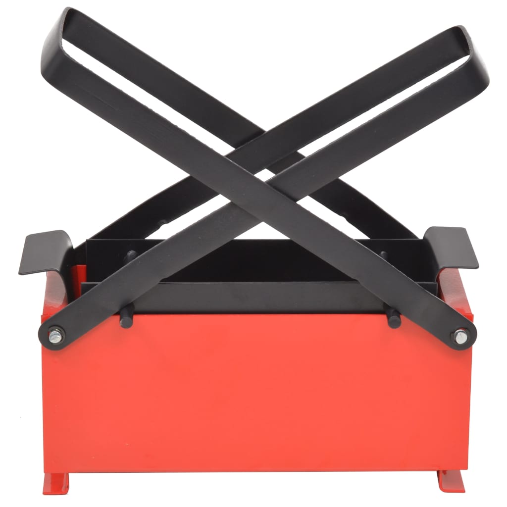 vidaXL Presă de bricheți din hârtie, oțel, 34x14x14 cm, negru și roșu