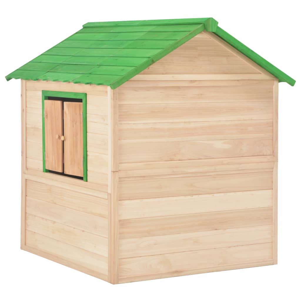 vidaXL Căsuță de joacă pentru copii, verde, lemn de brad