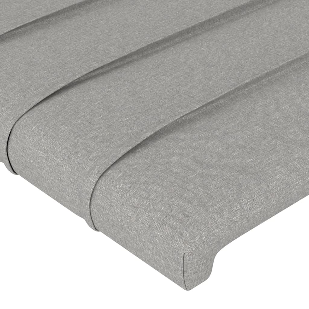 vidaXL Tăblie de pat cu aripioare gri deschis 163x16x118/128 cm textil