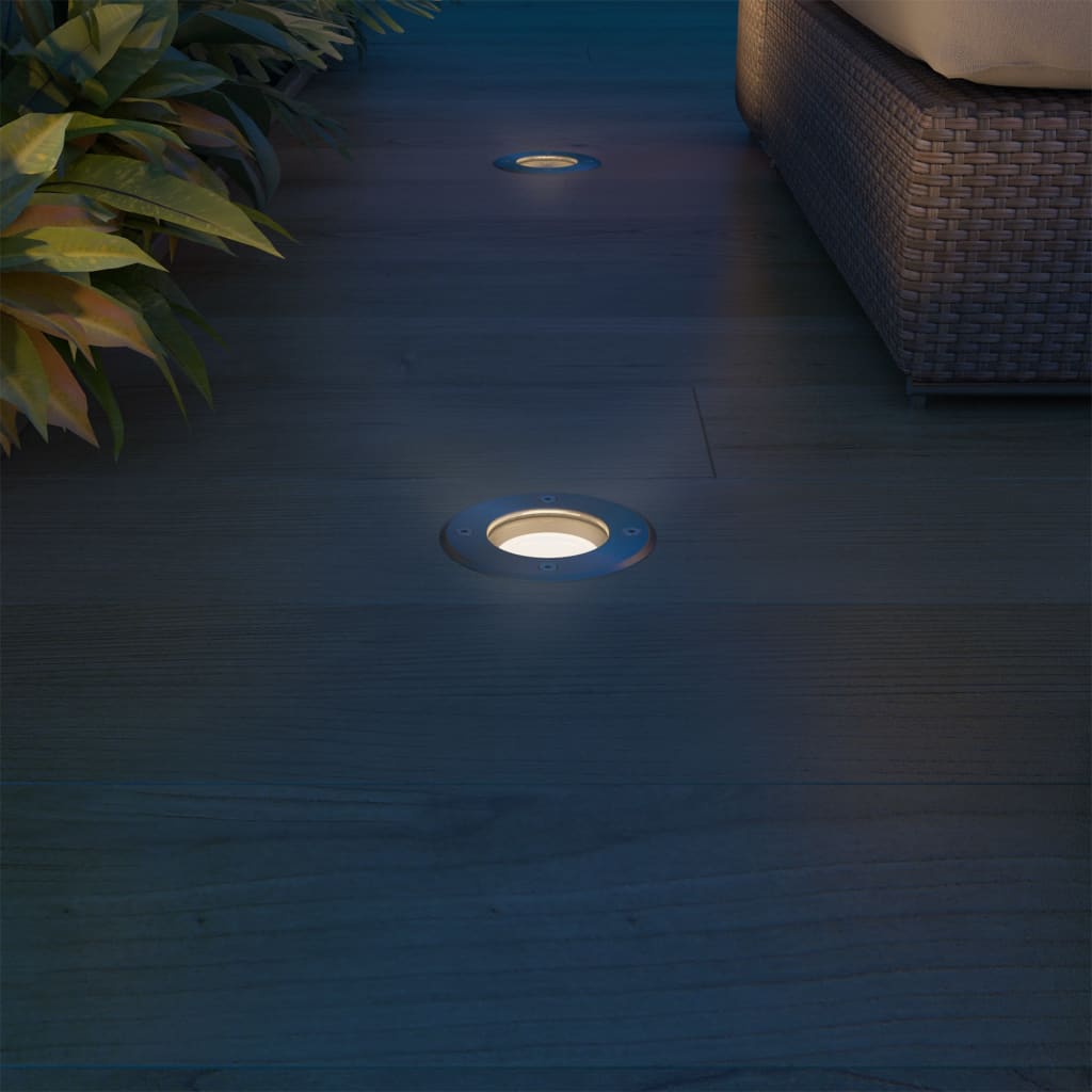 vidaXL Corpuri de iluminat LED pentru sol, exterior, rotunde, 3 buc.