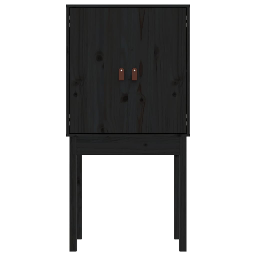 vidaXL Dulap înalt, negru, 60x40x120 cm, lemn masiv de pin