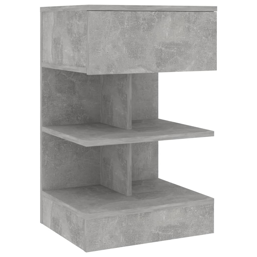 vidaXL Noptieră, gri beton, 40x35x65 cm, PAL