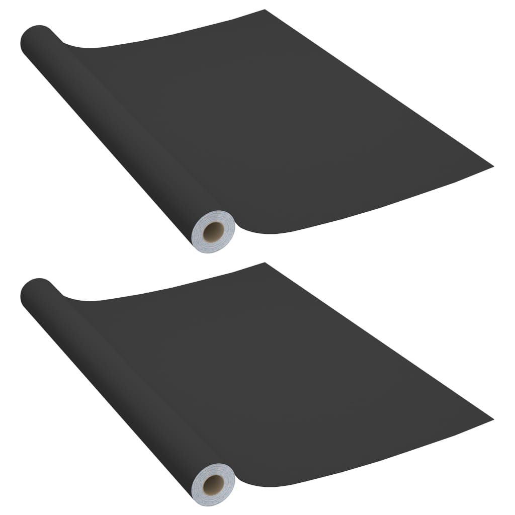 vidaXL Folii de mobilier autoadezive, 2 buc., negru, 500 x 90 cm, PVC