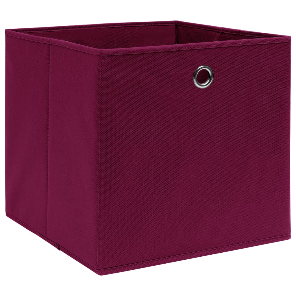 vidaXL Cutii depozitare, 10 buc., roșu închis, 32x32x32 cm, textil