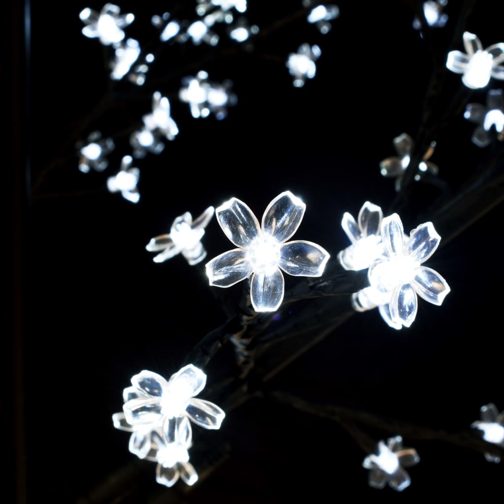 vidaXL Pom Crăciun, 200 LED-uri alb rece, flori de cireș, 180 cm