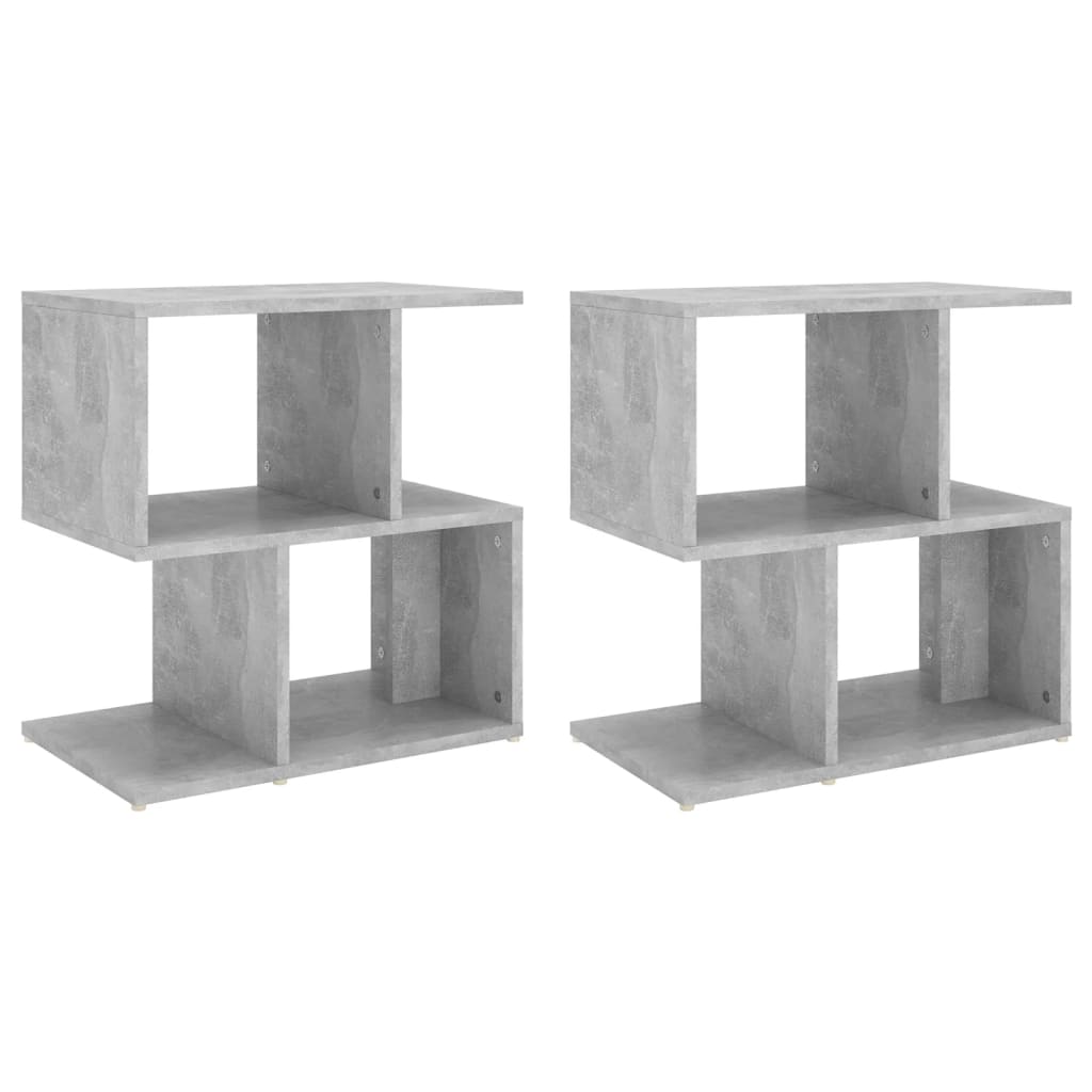 vidaXL Noptiere, 2 buc., gri beton, 50x30x51,5 cm, PAL
