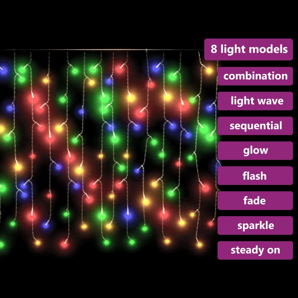 vidaXL Lumini de perdea tip gheață 400 LED-uri colorate 8 funcții 10 m