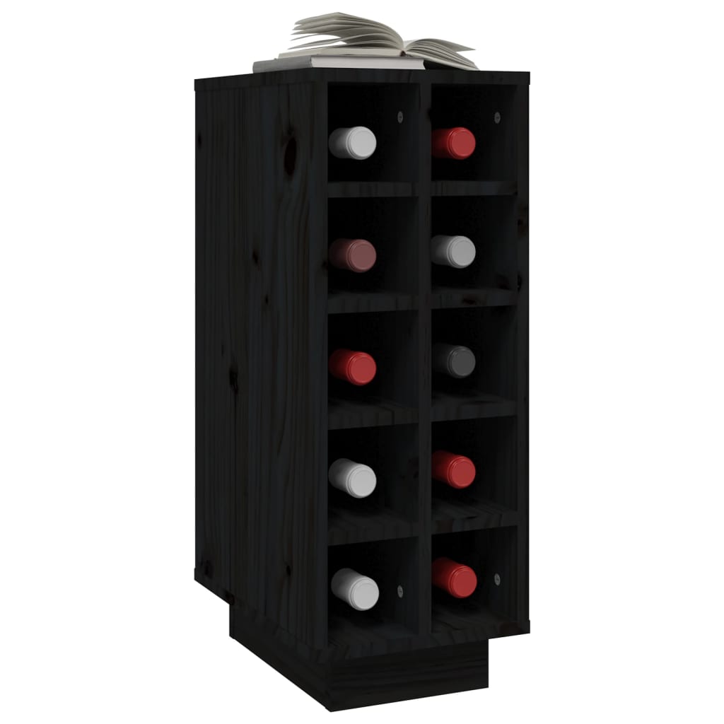vidaXL Dulap de vinuri, negru, 23x34x61 cm, lemn masiv de pin