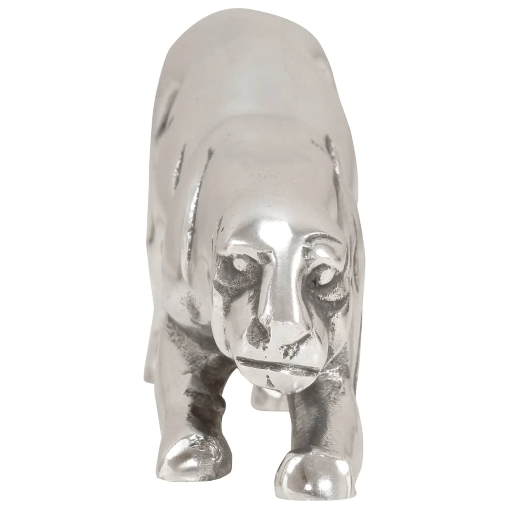 vidaXL Sculptură Panteră din aluminiu solid, 40x5x11 cm, argintiu