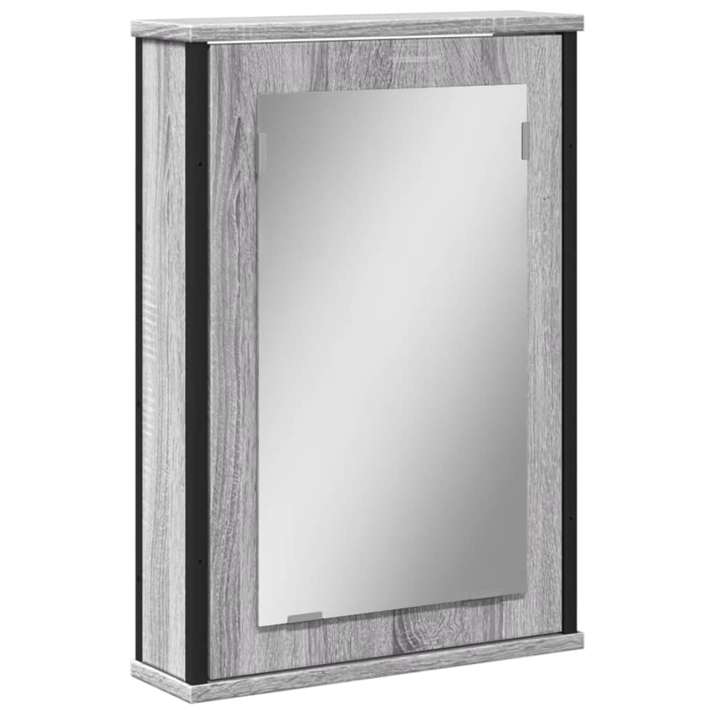 vidaXL Dulap baie cu oglindă gri sonoma 42x12x60 cm lemn compozit