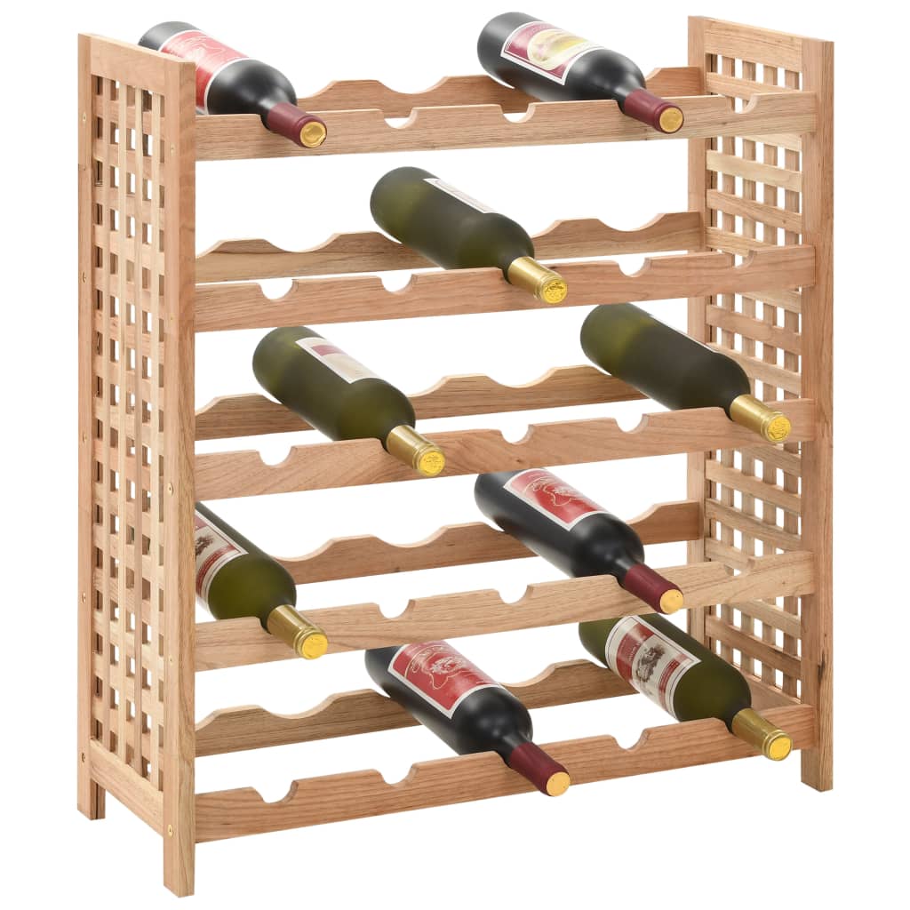 vidaXL Suport sticle vin pentru 25 sticle, 63x25x73 cm, lemn masiv nuc