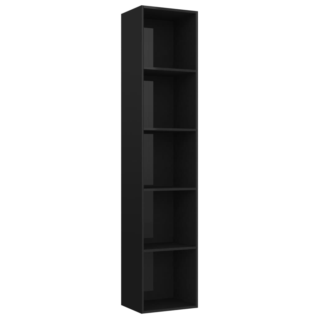 vidaXL Bibliotecă, negru extralucios, 40x30x189 cm, PAL