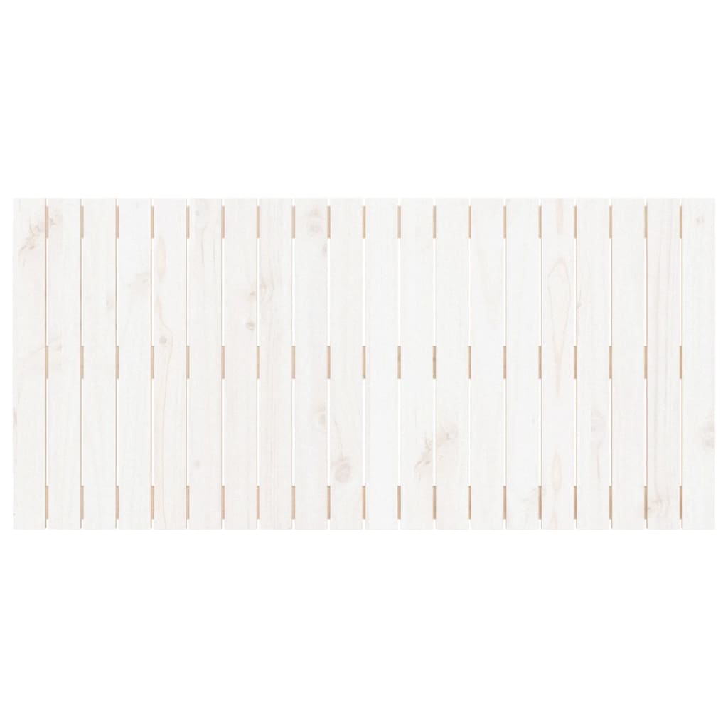 vidaXL Tăblie de pat pentru perete, alb, 127,5x3x60 cm, lemn masiv pin