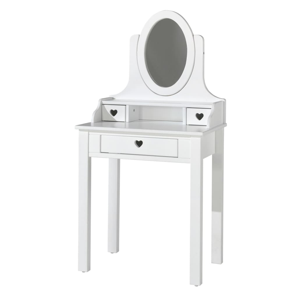 Vipack Masă de toaletă pentru copii "Amori", cu oglindă, alb, lemn