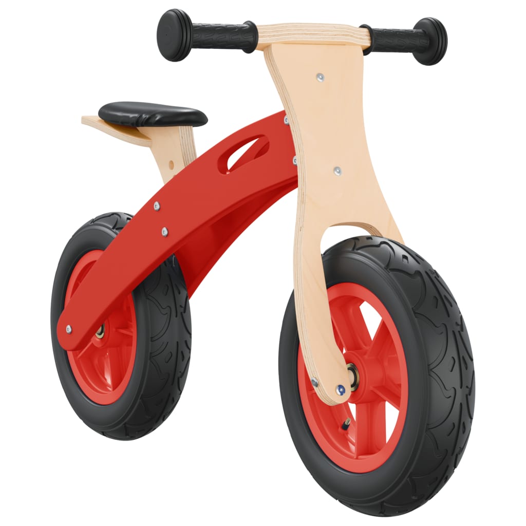 vidaXL Bicicletă echilibru pentru copii, cauciucuri pneumatice, roșu