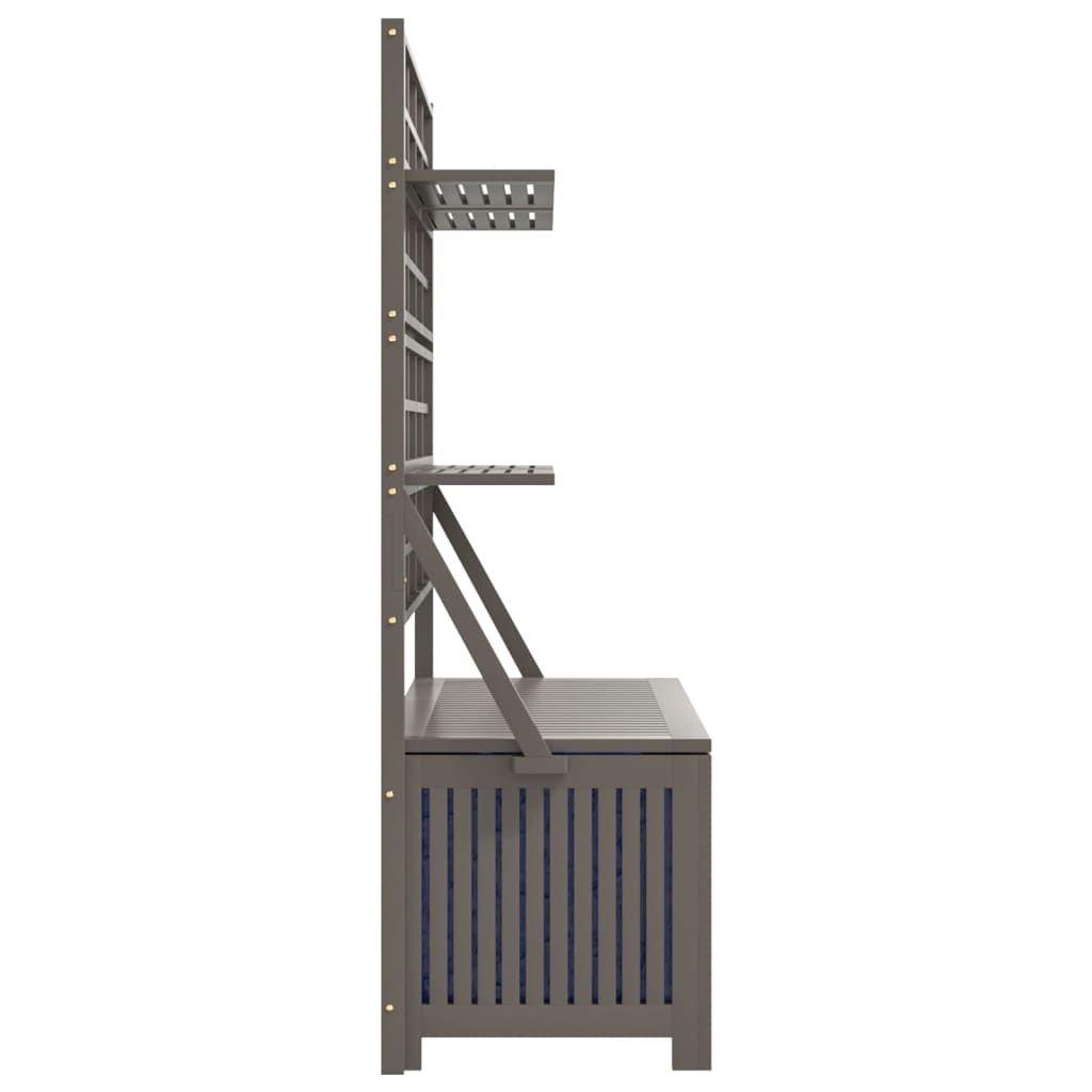 vidaXL Cutie de depozitare cu spalier, gri, 99x50x160 cm, lemn acacia