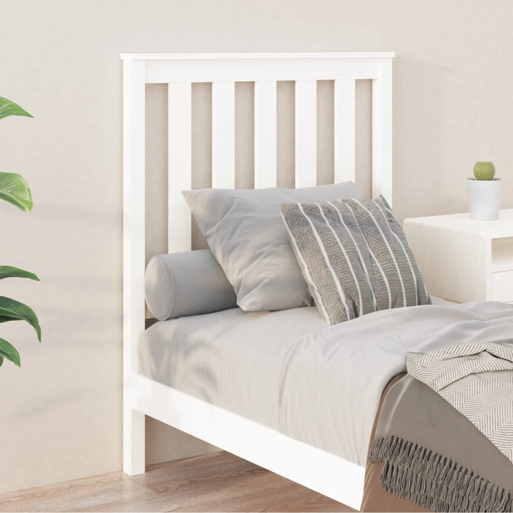 vidaXL Tăblie de pat, alb, 81x6x101 cm, lemn masiv de pin