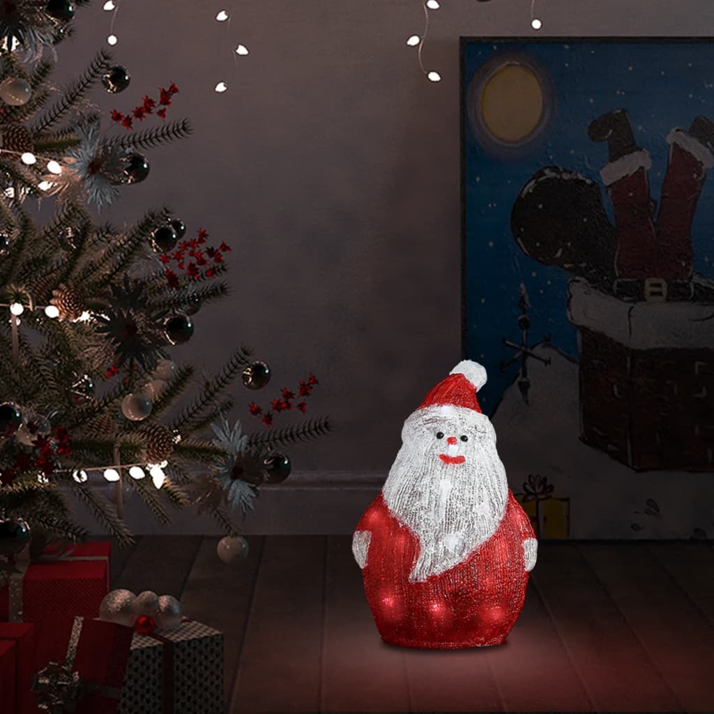 vidaXL Figurină Moș Crăciun cu LED, 28 m, acrilic, interior/exterior