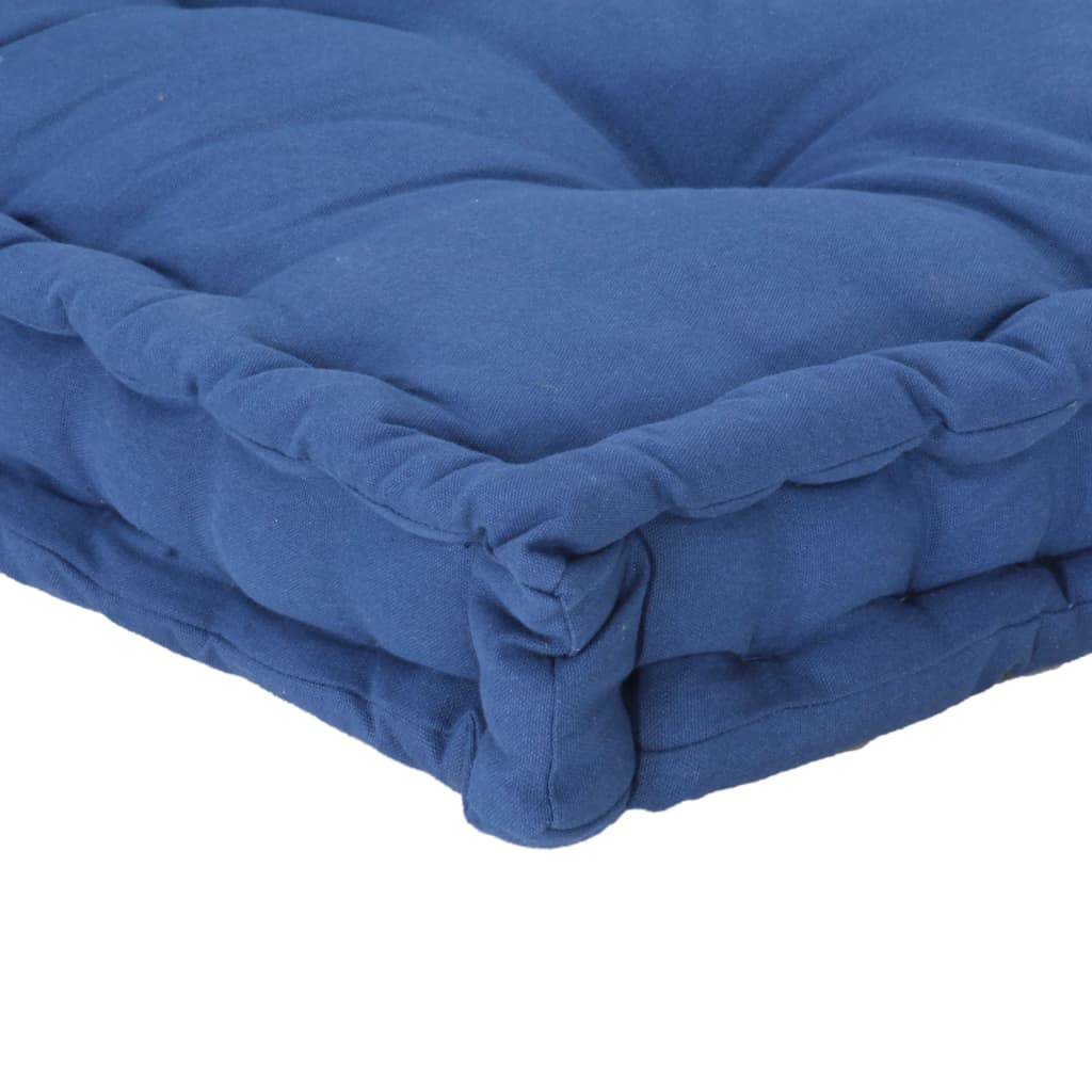 vidaXL Pernă podea canapea din paleți, bleu, 120 x 80 x 10 cm, bumbac
