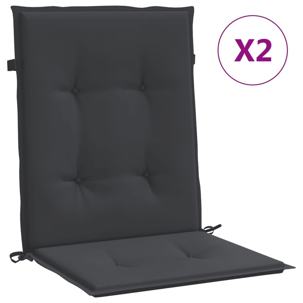 vidaXL Perne scaun de grădină, 2 buc., negru, 100x50x3 cm