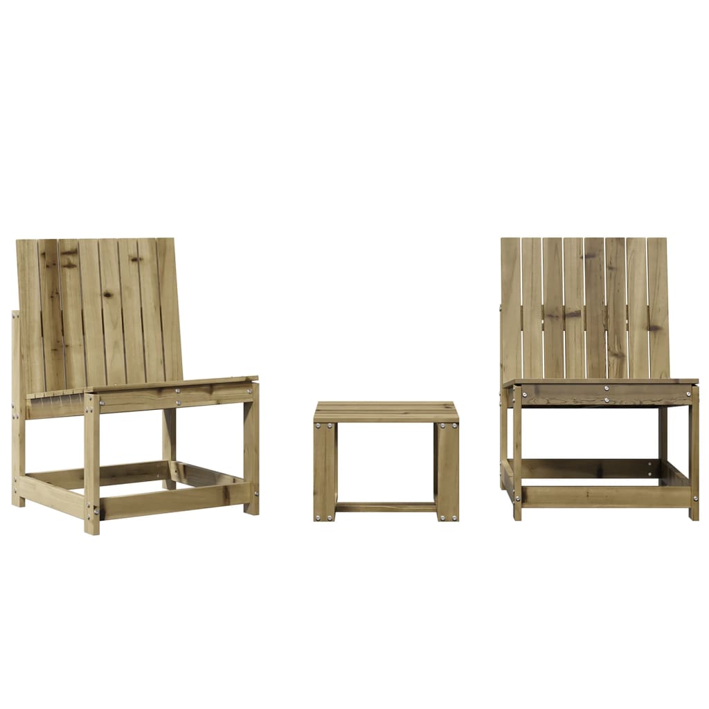 vidaXL Set mobilier de grădină, 3 piese, lemn de pin impregnat