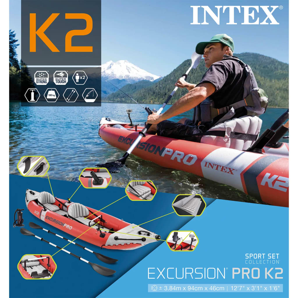 Intex Caiac gonflabil Excursion Pro, 384 x 94 x 46 cm, 68309NP